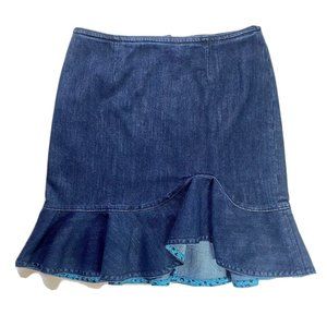 Anthropoligie Leifsdottir Denim Flounce Ruffle